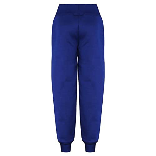Kids Plain Tracksuit Cuffed Hoodie Sweatpants Casual Fashion Girls Boys Age 5-13 Royal Blue #TOP4