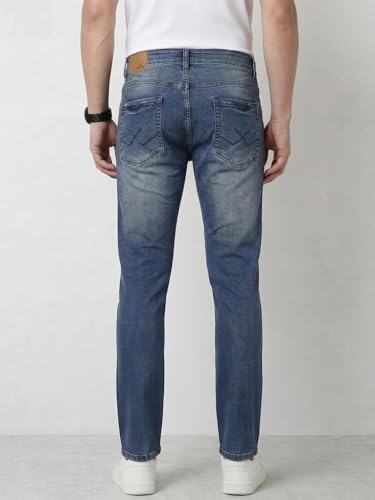Image of WROGN Men's Stretch Denim Jeans | Straight Fit | Casual Style | Mid Rise