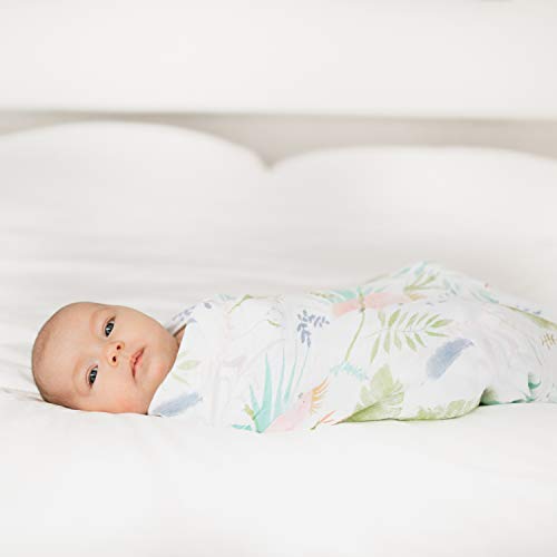 Image of aden + anais Swaddle Blanket, Boutique Muslin Blankets for Girls & Boys, Baby Receiving Swaddles, Ideal Newborn & Infant Swaddling Set, 4 Pack, Tropicalia