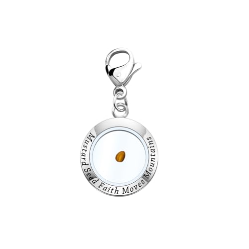 FEELMEM Mustard Seed Zipper Pull Mustard Seed Faith Moves Mountains