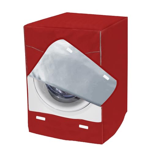 SOFW Washer/Dryer cover Washer Dustproof Cover For Front-loading Machine Waterproof For Most Washer Dryer Cover (Wind red)