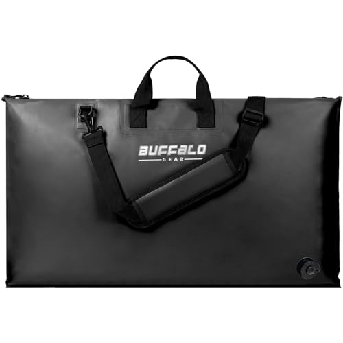Buffalo Gear Fischtasche, 63,5 x 58,4 cm, mit luftdichtem, wasserdichtem Reißverschluss, robuste Fischbeutel, Turnier-Gewichtstasche, nimmt weniger Platz EIN, leicht zu reinigen, perfekt für Fluss-