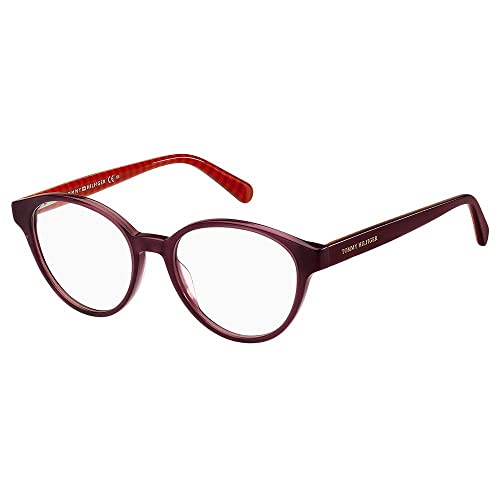 Tommy Hilfiger Gafas de Vista TH 2007 Burgundy Pattern Red 50/17/140 mujer