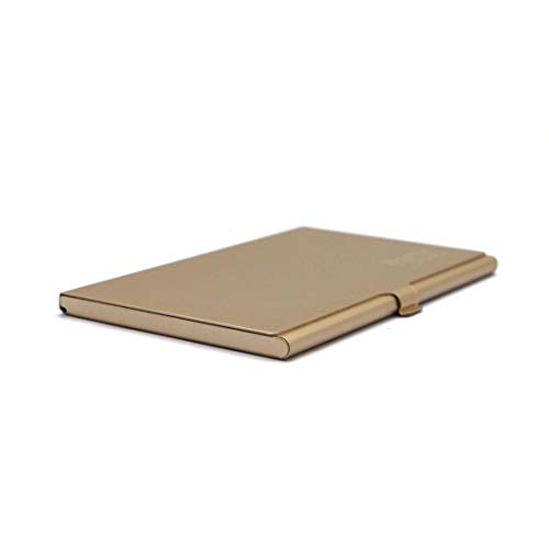 FitHom Aluminum SIM Card Case,Universal Waterproof Slim Mini SIM Card Slots Storage Case,with 12 Nano SIM Card &1 Cell Phone Eject Pin Slots(Gold)