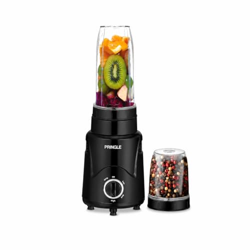 Image of Pringle AlexaPro Nutri Blender 450W | Smoothie Maker & Mixer Grinder | 2 Food Grade Jars | Dual Blade System | Compact Kitchen Blender | 1 Year Warranty | Black