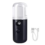 Nano Facial Mister, Facial Mister Mini Steamer USB Rechargeable Mist Sprayer for Face Daily Makeup Skin Care Black 30ml