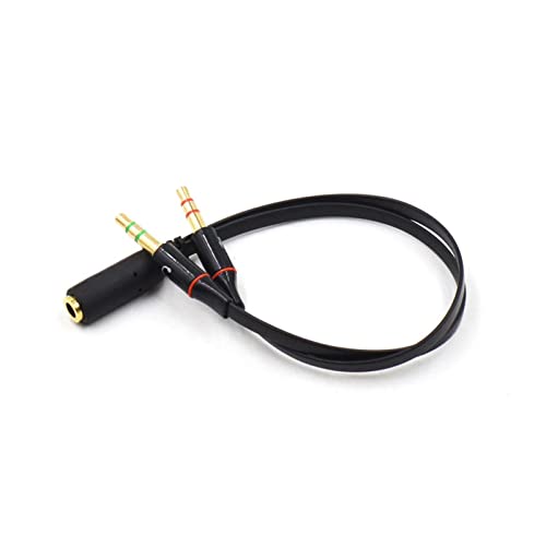 Câble audio Y 3.5mm femelle vers 2 mâles microphone casque séparés PC portable