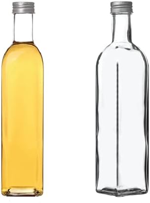 Slkfactory 250ml Glass Bottles with Screw Tops 12 Pcs Reusable Twist-Off Lids Airtight Glass Bottle for Home Made Sloe Gin Liqueur Schnapps Soda Vodka Oil Vinegar Juice Water - Maraska (12 x 250 ml)