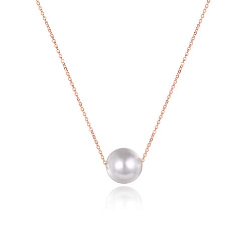 VONALA Gargantilla de plata de ley 925 con perlas cultivadas en agua dulce de 7 a 8 mm, regalo para el día de la madre, talla única, Plata esterlina Perla, No es una piedra preciosa
