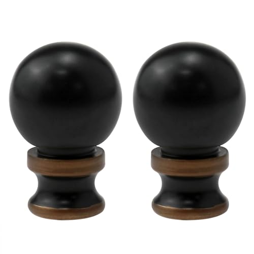 Image of Dual Thread Lamp Finial Oil Rubbed Bronze Ball Lamp Cap Top Button Tube Harp Seat Lamp Decoration 2PCS