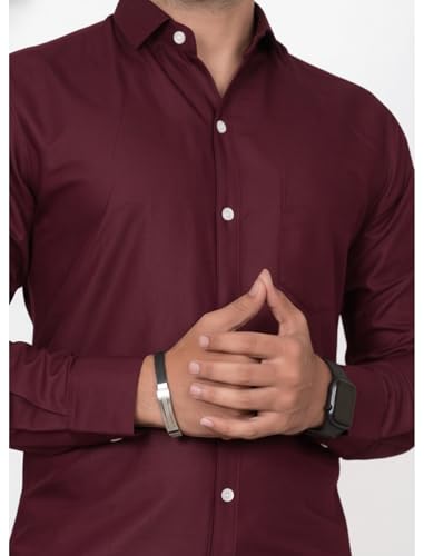 Image of Diverse Men's Solid Formal Shirt | Premium Poly Cotton Full Sleeve Regular Fit Shirt for Men | Stylish Office, Business & Casual