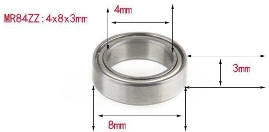 Roulement MR84 4x8x3mm moteur miniature pour drone rc et modèle avion - 5