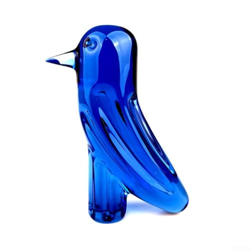 Figuras de cristal para pájaros de cristal para decoración del hogar y fiesta de boda con adornos vibrantes transparentes y azules (azul)