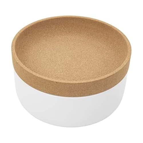 Image of Kamenstein 2 Compartment Large Bowl Extends Produce Freshness, 11 x 11 x 6 Inch, Natural Cork and White Ceramic