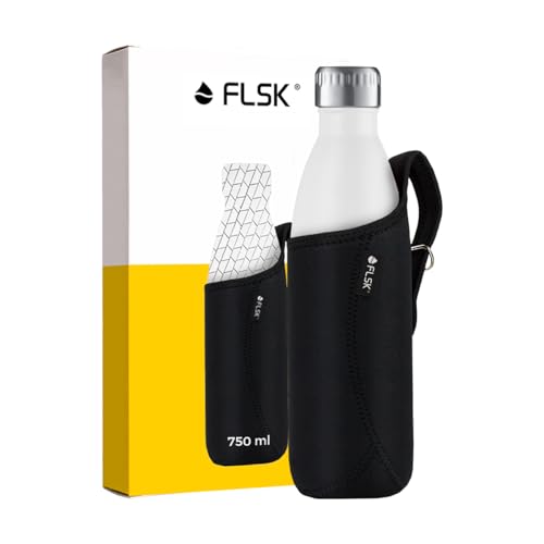 FLSK Neoprentasche – Schutzhülle Trinkflasche – aus hochwertigem Neopren – schützt vor Kratzern & Stößen – mit praktischem Tragegriff (750 ml)
