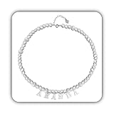 Pearl Name Necklace - Sterling Silver Personalized Custom Jewelry Gift for Women - Elegant Minimalist Nameplate with Pearl Accent - Ideal Birthday or Anniversary Gift