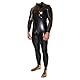 Rubberfashion Wetlook Catsuit - Ganzkörper Glanz Ganzanzug Suit - Schritt offen für Damen und Herren Schwarz Metallic XXL
