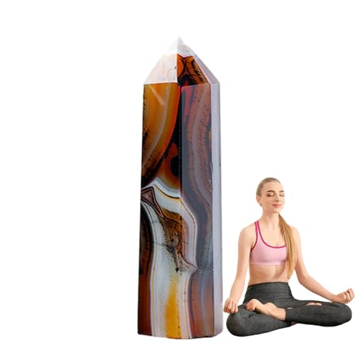 Genérico Varita de, Torres de Piedra Natural - Varita de de un Punto,Joya Decorativa Natural Preciosa Hecha a Mano para Ritual para Ritual