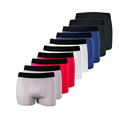 Kit 10 Cuecas Boxer Box Microfibra Lisa Básica Casual Cores Sortidas REF06 Cor:Colorido;Tamanho:M