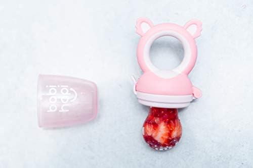 Babi Hapi® Fruit Feeder Dummy  2Pcs Baby Fruit Feeder with 6 Teats  Non-BPA Super Soft Silicone Teethers for Babies  Small, Medium and Large Pacifier Feeder  Easy to Clean