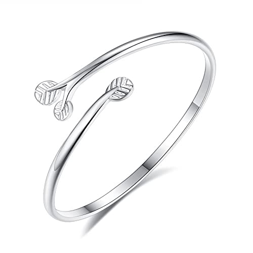 Bracelet fleur feuille argent résistant pour affirmer votre personnalité