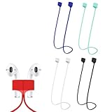 UIEXEA 4 Pezzi Cordino Anti-Smarrimento per AirPo, Cinghie Magnetiche Anti-Perdita per Cuffie e Auricolari Senza Fili Wireless, 70cm Anti Smarrimento Cinghie in Silicone, Nero e Bianco