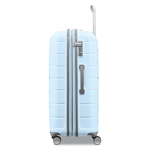 Image of Samsonite Freeform Large Checked Luggage with Dual 360 Spinner Wheels - TSA Lock, Airline-Approved - Lightweight Durable Polypropylene Expandable Hardshell - Sky Blue