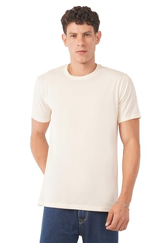 Image of Cotton Tshirt Crew Neck Mens Plain Solid Regular Fit Half Sleeve Mens T-Shirt (Combo Set of 3) Honey Army Green Cyan Size S