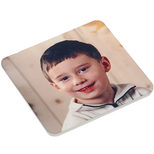 Imán Personalizado con Foto   Cuadrado de Plástico Blanco Brillante   Impresión de 5,7 cm   Personalizable