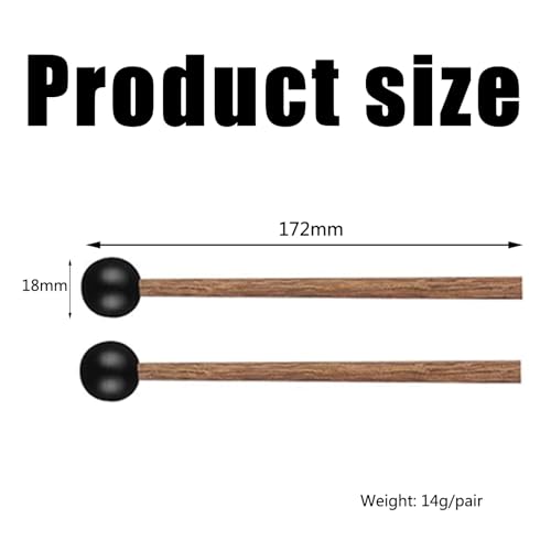 Image of 2PCS Rain Drum Mallet, Tongue Drum Mallet, Rain Drum for Garden Beater, Single Rubber-Tipped Percussion Mallets for Tongue Drums and Handpans
