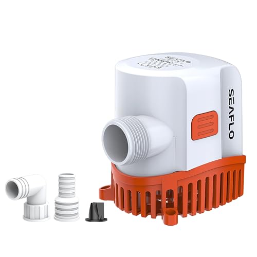 Image of SEAFLO 17 Series Automatic Submersible Bilge Pump - 800 GPH, 24V, 3 /4 inch & 1-1 /8 inch Outlet 4-Year Warranty! All-in-One Pump and Float Switch, Snap-Off Strainer, Compact for Marine Boat Yacht