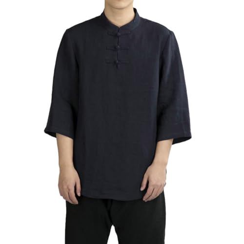 Chemise manches 3/4 homme coton lin pour rester au frais avec style