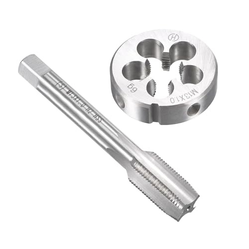 MACHSWON M13 x 1mm Metric Tap and Die Set - Machine Thread Screw Tap with Round Threading Die Kit for Thread Repair