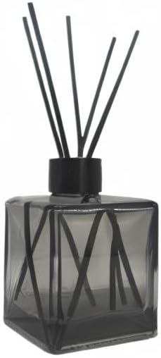 Perfume Reed Diffuser Bottle,Empty Square Essential Oil Bottles Glass Jar with Black Sticks for DIY Fragrance Replacement Diffuser Sets (200ml/6.7oz, Grey) - Image 7