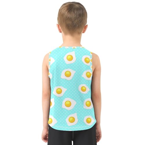 J JOYSAY Fried Egg Polka Boys Tank Top Sleeveless Muscle Shirts Quick Dry Kids T-Shirts 3-15T3