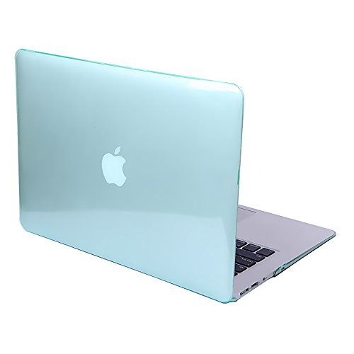 HDE MacBook Air 13 Glossy Case Hard Shell See Through Plastic Snap On Case Fits Models A1369 / A1466 (Seafoam Green)