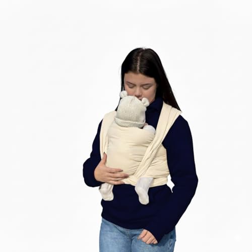 Naturioù - Simply Wrap - Écharpe de Portage Tissée 100% Coton - Sergé Brisé - Toutes Morphologies - Ecru - Taille 4,6m