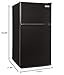 Igloo 3.2 Cu.Ft. Double Door Compact Refrigerator with Freezer - Slide Out Glass Shelf, Perfect for Homes, Offices, Dorms - Black