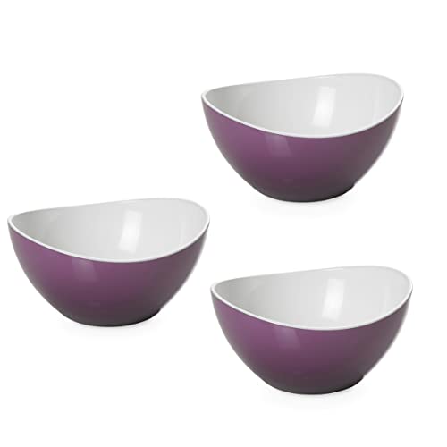 Omada Design 3 Petits Bols de 12 cm et 30 cl avec intérieur blanc et extérieur coloré, va au lave-vaisselle, résistant aux chocs et à l'usure quotidienne,...