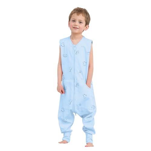 Image of LAT Baby Sleep Sack,Summer Toddler Cotton Sleep Sacks with Legs,Dinosaur for Boys Girls,Baby Wearable Blanket with Zipper