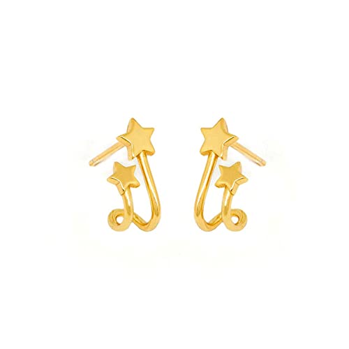 Boucles d'oreilles pour demoiselle d'honneur en argent et étoile or