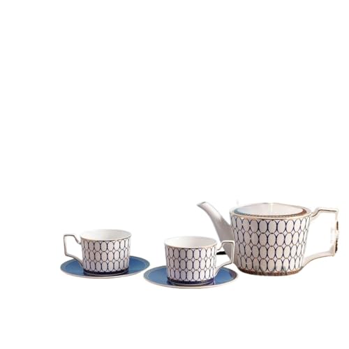 MKHJBFGIコーヒーカップ ソーサー セット 香りのよいお茶 ティーカップセット 持ち運び可能 来客をもてなす ギフト おしゃれ かわいい 陶器 (ブルー)