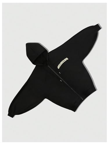 SweatyRocks Men's Zip Up Hoodie Sweatshirts Graphic Long Sleeve Oversized Hooded Jacket Streetwear2