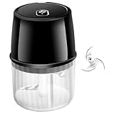 Xoeryoy Picadora de ajo eléctrica Mini picadora Recargable por USB Mini procesador de Alimentos de 250 ml de ajo de bajo Ruido con Cubierta Dividida para Picar Jengibre, Hierbas, Chile y c