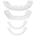 1 Pairs Clip in Instant Veneers Dentures Fake Teeth, Veneers Teeth Top and Bottom Set, Missing Tooth Replacement Kit Confident Smile Comfortable Dentures for Men and Women