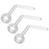 3pc 20g Bioflex L-Shape Nose Ring Stud Rings Plastic Bioplast Nostril Cool Cute Curve Flat Hoop Bend