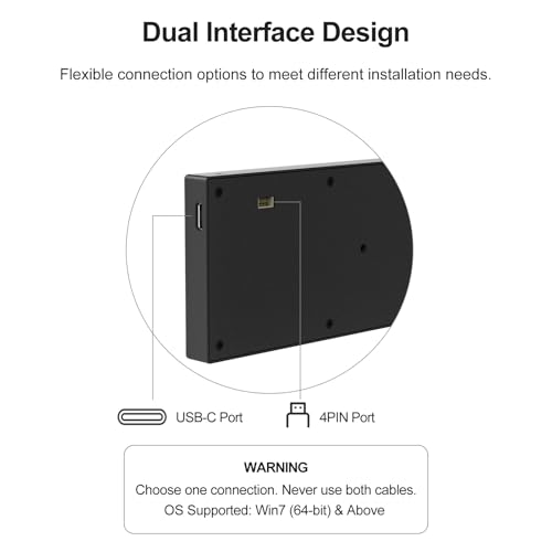 Image of MT-VIKI 9.2 Inch IPS PC Secondary Screen, 1920x462 Computer Hardware Monitor & Real-Time Temperature Display for Windows 7 64-Bit or above, USB-C /4 to 9 Pin CPU GPU RAM Data Monitor, NOT for Mac /Linux