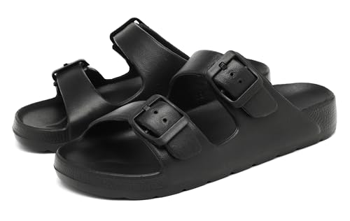INMINPIN Boys Girls Double Buckle Slide Sandals Comfort Beach Pool Shower Slippers Adjustable Indoor Outdoor Little Kid/Big Kid2
