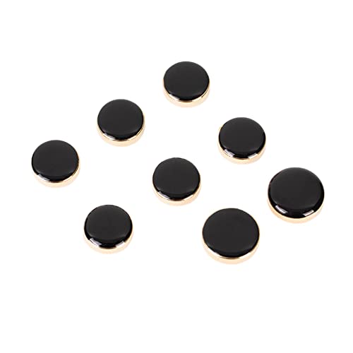 Image of 8Pcs Button Covers for Mens Shirts, Tuxedo Fake Studs | Fits regular dress shirts, button cover cufflinks, brass metal, sleek polished finish, secure clip on, groomsmen accessories