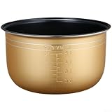 Olla interior de repuesto antiadherente para arroz para cocina con escala de medición para niveles de agua precisos y material de aleación de aluminio (4 L)